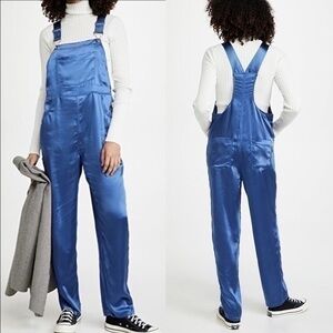🌟WeWoreWhat Satin Overalls Jumpsuit